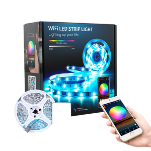 شريط إضاءة <span class=keywords><strong>LED</strong></span> مرن <span class=keywords><strong>RGB</strong></span> 5050 بجهد 24 فولت مع لوحة دوائر مطبوعة نحاسية ورقاقة إبيستار، يتحكم به تطبيق - Product Image 4