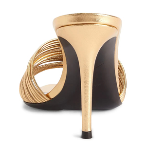 All'ingrosso estate <span class=keywords><strong>Color</strong></span> <span class=keywords><strong>oro</strong></span> punta sottile <span class=keywords><strong>tacco</strong></span> alto pantofole <span class=keywords><strong>sandali</strong></span> per le donne - Product Image 3