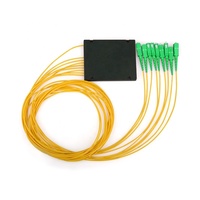 1:8 SC UPC/APC ABS Box Modul Pigtail Optik Single Mode FTTH 1M G657A1 Fiber PLC Splitter 1X8 Kabel 2.0mm Garansi 5 Tahun