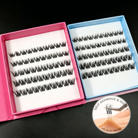 Cils autocollants sans colle, cils en grappe pré-collés, pose facile DIY, cils à presser, tenue super longue 7-15 jours, imperméables