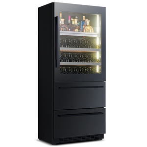 Vinoteca NUELEAD NE-380D de Doble Temperatura, Diseño Comercial con Cajones, Estante de Almacenamiento, Innovadora Bisagra Oculta, Moderna, Delgada y de Perfil Bajo - Product Image 4