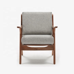 <span class=keywords><strong>Poltrona</strong></span> Chaise Longue Moderna Nordica per Soggiorno, <span class=keywords><strong>Sedia</strong></span> Singola in Tessuto con Schienale Rimovibile e Cuscino in Legno Massello - Product Image 3