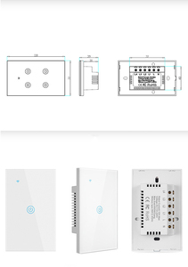 Interruptor de pared inteligente WiFi de EE. UU. Solo Cable en vivo 1 2 3 4 Gang Tuya Smart Home <span class=keywords><strong>Control</strong></span> remoto inalámbrico Interruptor táctil de luz, Alexa Google - Product Image 3