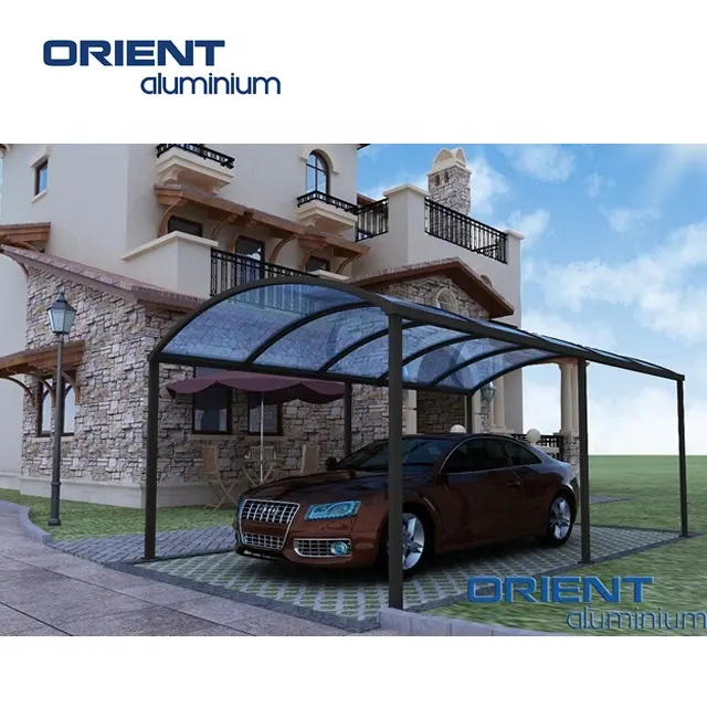 HIGH QUALITY lowes modern single slope cantilever aluminum carport For Car Park Manufacturers Customized Made In China