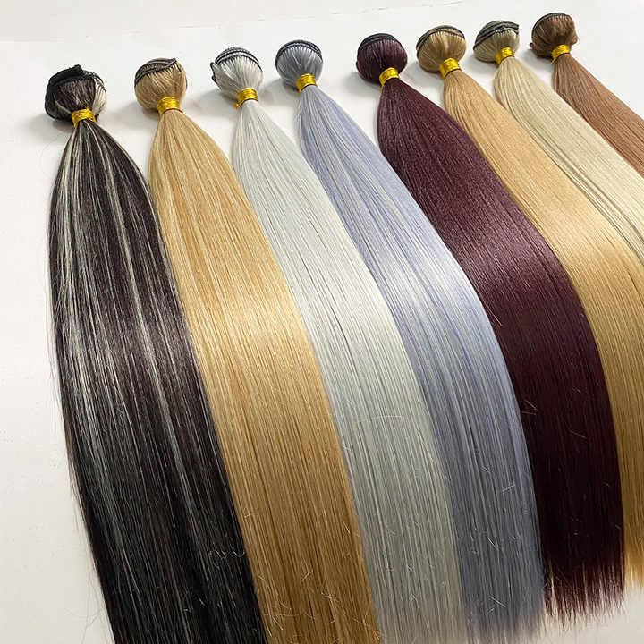 Synthetic Soft Pre Stretched Yaki Straight Hair Extensions for Kids or Adults