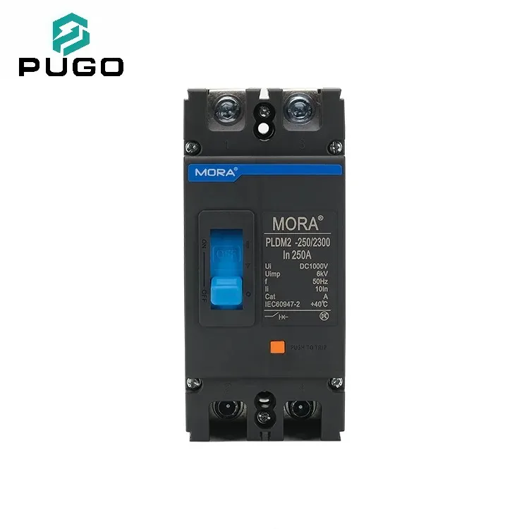 PUGO Molded Case Circuit Breaker 2P DC1000V 250A Solar PV 50Hz Overload Protection Plastic 6kA Breaking Capacity PLDM2-250/2300 · image 1
