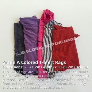 Trapos de algodón de colores surtidos de 1 kg, trapos de camiseta, trapos de tela recuperada, bolsa de trapos para limpieza - Product Image 2