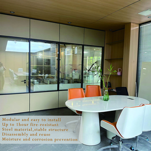 <span class=keywords><strong>Demountable</strong></span> văn phòng tường phân vùng tất cả các thép gỗ tường chống cháy phòng Divider Thép tráng phim vô hình Cửa - Product Image 6