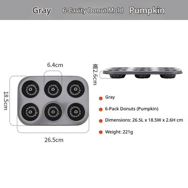 Gris - Ensemble de 6 beignets citrouille