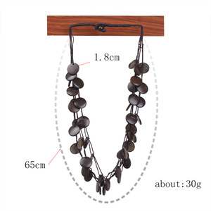Bohemia Multi-layer short Buttons wood coin charm necklace Beaded Coconut shell necklace beach <strong>jewelry</strong> - Product Image 5