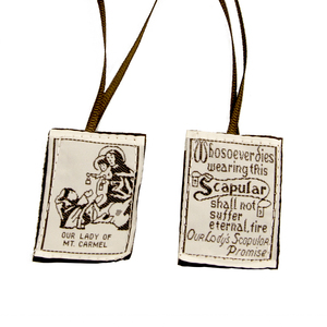 Escapulario Católico Marrón de Nuestra Señora del Monte. Escapulario de la Promesa de Nuestra Señora de Carmelo, Escapulario Sacramental Carmelita, Regalo de Ingresión - Product Image 1