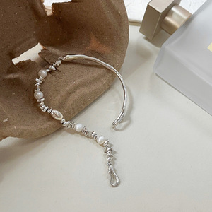 Pulsera de Plata de Ley S925 con Perlas, Estilo Coreano, Media Pulsera, Ligera y de Lujo, para Uso Diario - Product Image 3