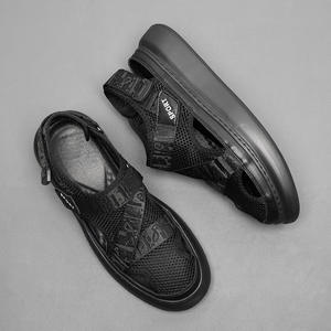 Men'S Genuine Leather Summer Breathable Anti Slip Open <b>Toe</b> Arch <b>Support</b> Soft Soled Casual Over the Knee Beach Slippers - Product Image 4