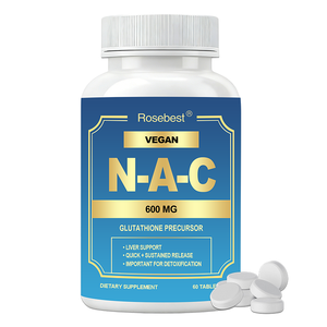 Suplemento de N-Acetilcisteína (NAC) Vegano de Marca Privada OEM al por Mayor, Tabletas de 600 mg con Glutatión Precursor para Antioxidante - Product Image 1
