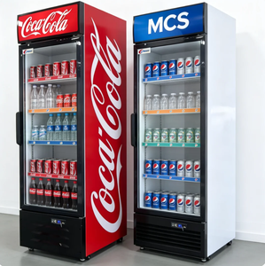 Congelador Vertical con Puerta de Vidrio para Supermercado, Enfriador de Bebidas, Refrigerador para Exhibición de Bebidas como <span class=keywords><strong>Coca</strong></span>-<span class=keywords><strong>Cola</strong></span>, Pepsi - Product Image 1