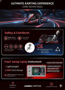 Karting électrique professionnel à pneus gonflables commerciaux, haute vitesse, course, 60 km/h, utilisation pour adultes, karting, voiture d'extérieur, batterie 24V - Product Image 2