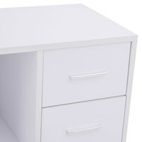 Escritorio de esquina para ordenador, estante de almacenamiento giratorio de 360 grados en forma de L, color blanco