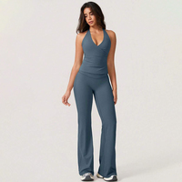 FH Zweiteiliges Damen-Fitness-Outfit vom Hersteller mit V-Taille-Design, Leichtes Elastisches Sportbekleidungs-Set für Workout und Gym