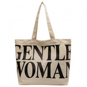 <b>Canvas</b> <b>Tote</b> Bag Large Capacity Letter <b>Canvas</b> <b>Tote</b> Spring Summer Fashion Design Printed Pattern Single Shoulder All Seasons - Product Image 1