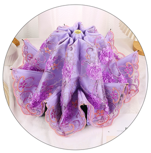Parapluie en tissu de mariage de parasol de broderie de fleur de <span class=keywords><strong>dentelle</strong></span> de Offre Spéciale avec le revêtement noir - Product Image 2