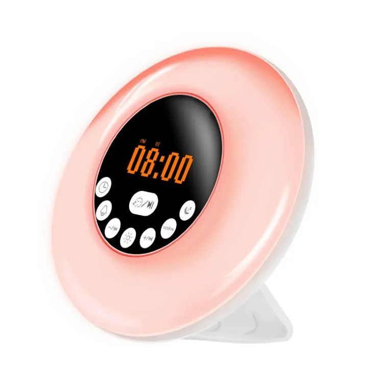 Aparelho digital multifuncional, despertador colorido com luz solar, rádio fm, alarme, relógio sem fio, alto-falante