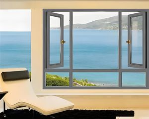 KT, ventanas abatibles de aluminio de doble acristalamiento personalizadas, ventanas y puertas <span class=keywords><strong>Ropo</strong></span>, marco fuerte Horizontal para casas de apartamentos - Product Image 4