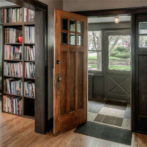 Hojas desiguales Exterior Hermosa puerta lateral doble Puerta de entrada principal de madera de teca maciza - Product Image 5