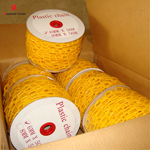 Chaînes de liaison en <span class=keywords><strong>plastique</strong></span> jaunes de 8 mm, 6 mm, 10 mm pour sacs de signalisation/confinement, accessoires de chaînes de circulation routière - Product Image 1