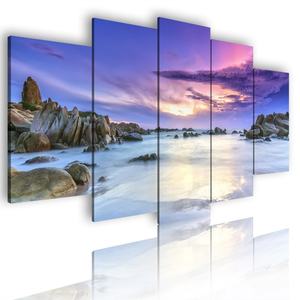 Impresión en Lienzo, Arte de Pared, Decoración del Hogar, 5 Piezas, Rosa Moderna Modular, Decoración Musulmana Taobao, Pintura al Óleo de Flores en 3D - Product Image 3