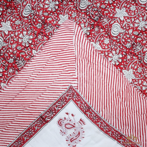 Ensemble de couette en coton doux de haute qualité de Jaipur, fait à la main, imprimé animalier et floral, technique de patchwork à la main pour l'hiver, maison, hôtel - Product Image 1