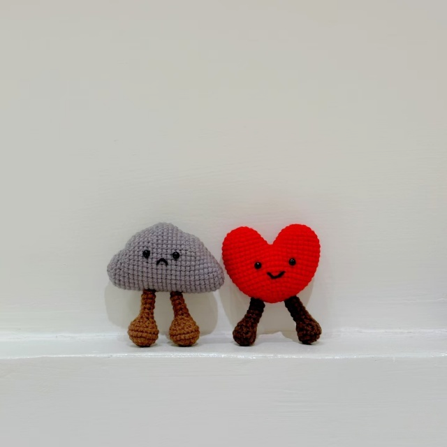 Colgante nube y corazón