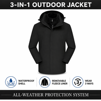 Veste d'hiver unisexe à capuche 3 en 1, imperméable, coupe-vent, pour la pêche, la chasse, le kayak, la navigation de plaisance, la randonnée en lac, par temps froid