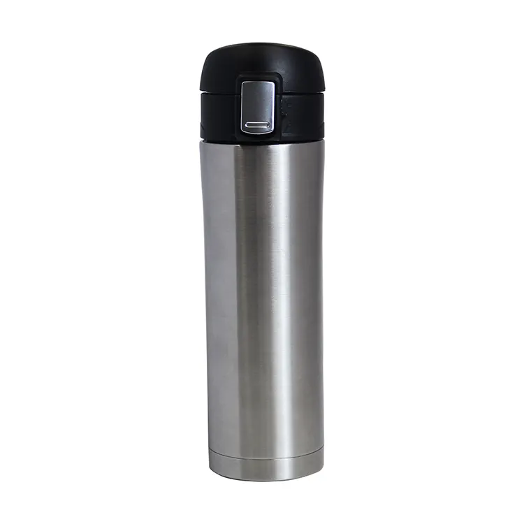 One Hand Open Flip top water bottle Lid Double Wall Vacuum Flask Stainless Steel Insulated Water Bottle