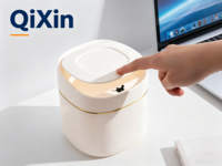 Mini poubelle en PP de qualité alimentaire avec couvercle - Petite corbeille à déchets pour bureau/table - Poubelle de comptoir écologique et recyclable