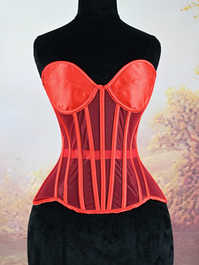 Bustier structuré élégant sans bretelles, coupe cœur, en maille transparente et à baleines, pour séances photo de mariée et tenues de soirée - Product Image 3