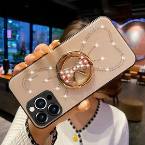 Custodia di lusso con <span class=keywords><strong>diamante</strong></span> e porta anelli per iphone 11 xs max, per iphone 13 custodie anello di buona fortuna - Product Image 5
