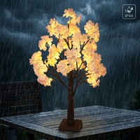 Lámpara LED de Árbol de Flores de Cerezo de 60 cm, 24 LED, Luz Blanca Cálida, Funciona con Pilas, IP44, Control por Botón, Decoración de Mesa, Luz Nocturna, Decoración del Hogar