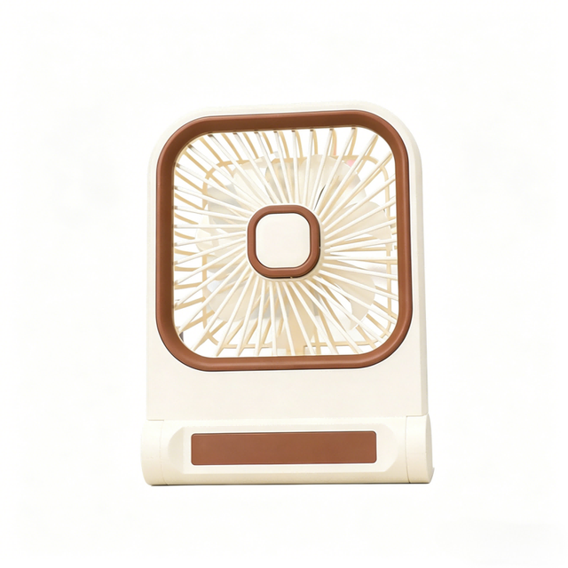 Custom Logo Foldable Mini Desk & Handheld Fan 3-Speed Quiet Type-C Rechargeable Portable for Car/Outdoor Use with Light