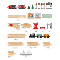 Juguete de Tren de Madera 3D al por Mayor, Juego de Construcción de Ferrocarril con Montaña Rusa para Niños