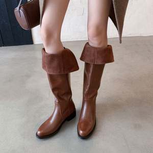 Nouvelles bottes élégantes pour <span class=keywords><strong>femme</strong></span>, automne-hiver 2025, au-dessus du genou, pour soirée, design tendance, cuir véritable, talons mi-hauts, bottes longues pour <span class=keywords><strong>femme</strong></span>, taille 40 - Product Image 4