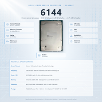CPU Server 6144 8 Core 3.5GHz LGA3647 24.75MB SR3TR 150W Enterprise Storage Database Render HPC NAS