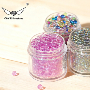 Perles de verre mélangées CY, perles AB, billes rondes transparentes, strass minuscules, micro-perles caviar, accessoires <span class=keywords><strong>pour</strong></span> ongles - Product Image 6