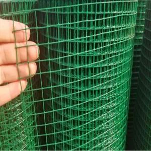 شبكة سلكية ملحومة مطلية بـ PVC، شبكة سلكية بلاستيكية بي في سي خضراء 4x4 لسور الحدائق