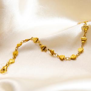 Pulsera de dijes chapada en oro de 18 quilates y acero inoxidable estilo Ins de moda para mujer, sensación de alta gama y duradera para aniversarios - Product Image 3