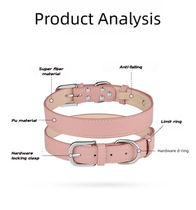 Deri PU ağır donanım köpek tasmaları yumuşak ve konfor Metal toka kalın kemer yaka - Product Image 3