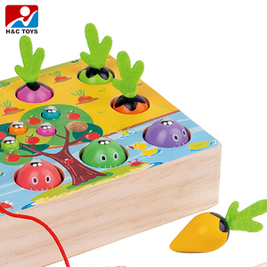 Parent Child Puzzle Interactive Toys Made of Pine Wood Three in One Wooden Fishing Insect <strong>Catching</strong> <strong>and</strong> Radish <strong>Pulling</strong> Kids Toys - Product Image 3