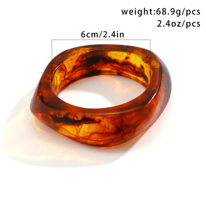 High-end Moda Jóias Projeto Exagerado Semi Transparente Pulseira Shell Tartaruga Retro Resina Redonda Pulseira Bangles - Product Image 6