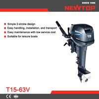 Mesin Perahu Luar Papan (Outboard) Bensin 2 Tak 15HP Berkualitas Tinggi, Ringan, dan Bertenaga dari Newtop untuk Perahu Nelayan (Grosir)