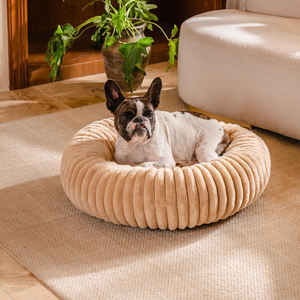 SUREAL ALHOME Donut Katzen-und Hunde bett Beruhigende runde Hunde betten für kleine Hunde Anti-Angst-Kuschel-Welpen bett mit rutsch festem Boden - Product Image 2