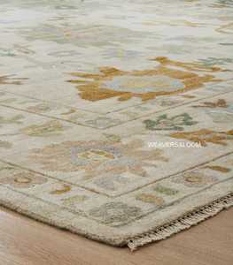 Tapis noué à la main moderne pour salon, chambre à coucher, salle à manger, tapis noué à la main de 8x10, 9x12, 10x14, tapis Oushak fait à la main - Product Image 2